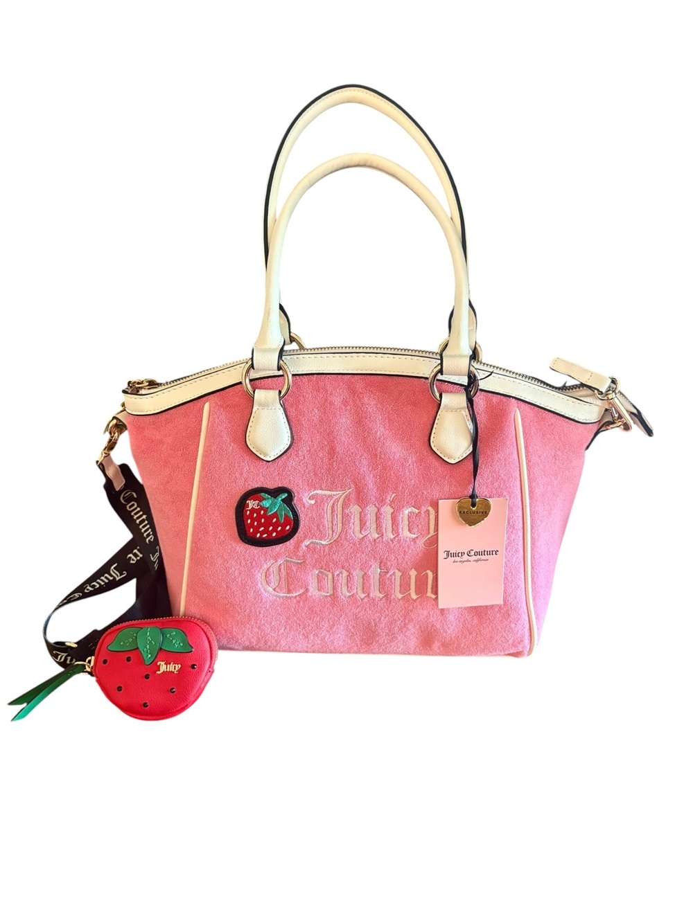 Juicy Couture Sweet N Juicy Strawberry Tote Bag in "Pink Lemonade" NEW
